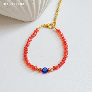 New Design Evil Eye Crystal Beads Bracelet By Balinese Artisans